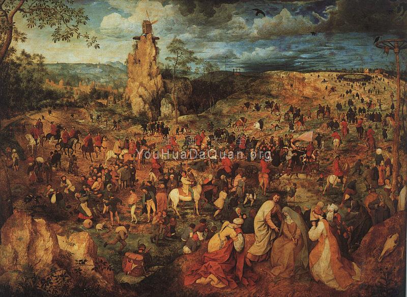 前往基督受难地的队伍 - 老彼得·勃鲁盖尔